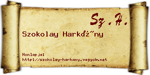 Szokolay Harkány névjegykártya